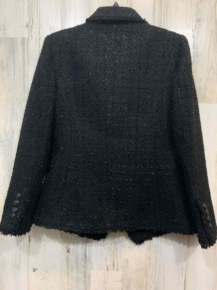 NWT WHBM JACKETS / COATS Size 4 Black BUTTON UP LONGSLEEVE Jacket (Outdoor)