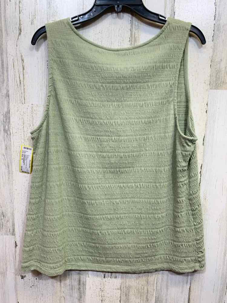 PRE-OWNED CROFT & BARROW PLUS SIZES Size 1X Olive SLEEVELESS Blouse