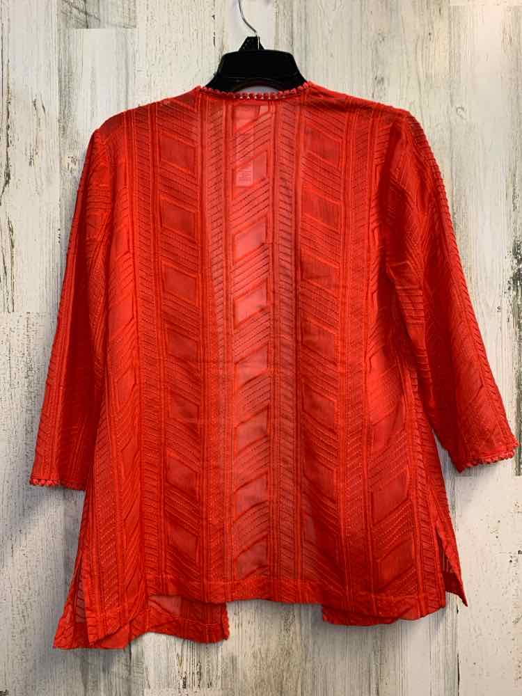 CHICOS Tops Size 0 Red SHEER JACKET TOP