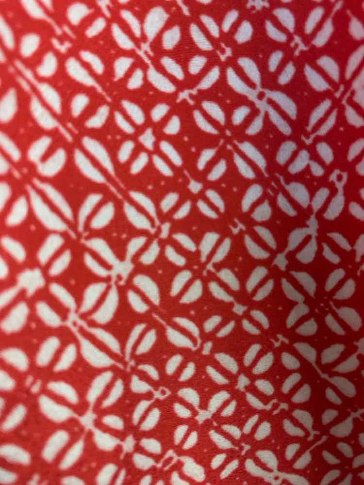 PRE-OWNED MICHAEL KORS Tops Size L RED/WHITE FLOWERS LONG SLEEVES TOP/LONG SLEEV