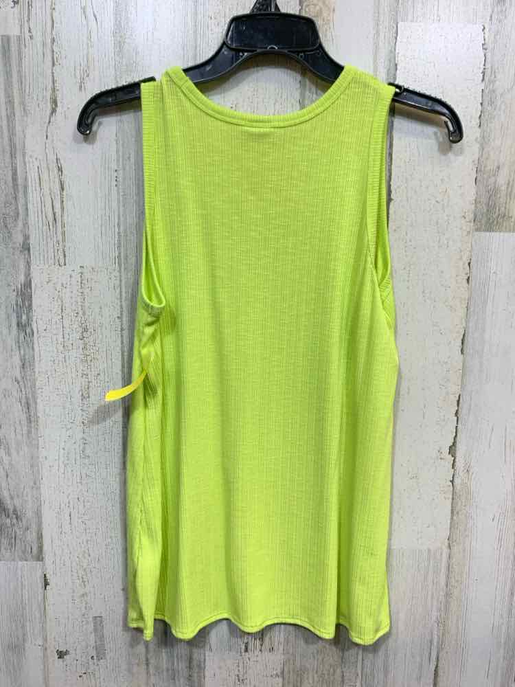 PRE-OWNED OLD NAVY Tops Size S TALL NEON YELLOW RIBBED/ SCOOP NECKLINE Tank Top