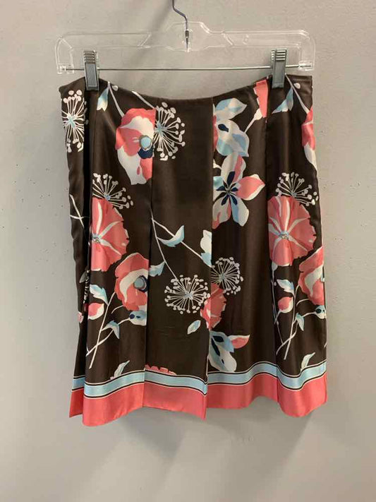 LOFT Dresses and Skirts Size 4 BRN/WHIT/CORL/BLUE Floral Skirt