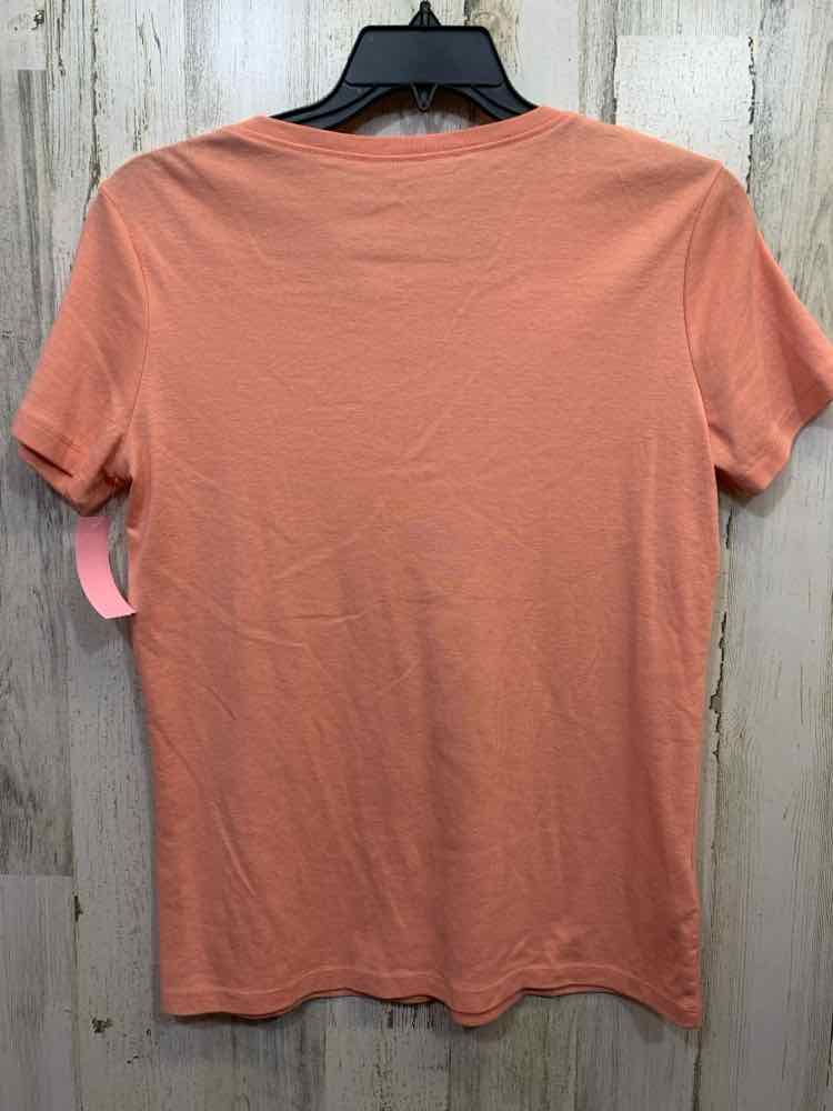 PRE-OWNED EDDIE BAUER Tops Size XL Peach Solid SHORT SLEEVES Shirt/PEACH V-CUT C