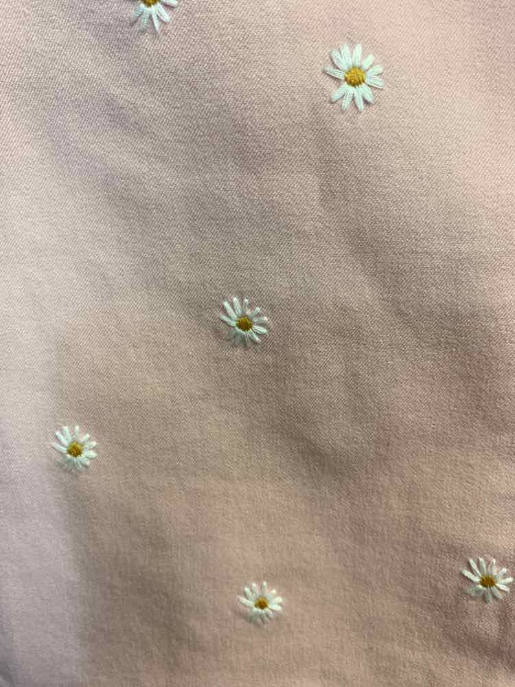 Size 10 OLD NAVY BOTTOMS PINK/WHT/YEL DAISIES CAPRI CAPRI
