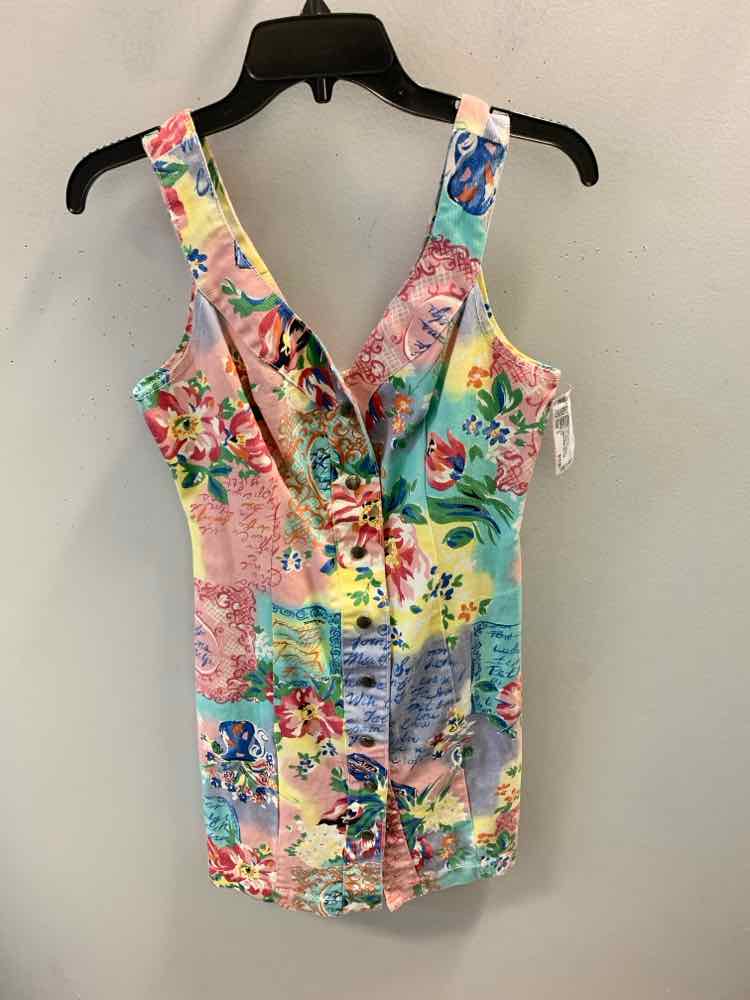 PARIS BLUES Dresses and Skirts Size 5 PASTEL MULTI-COLOR Denim FLOWERS Dress
