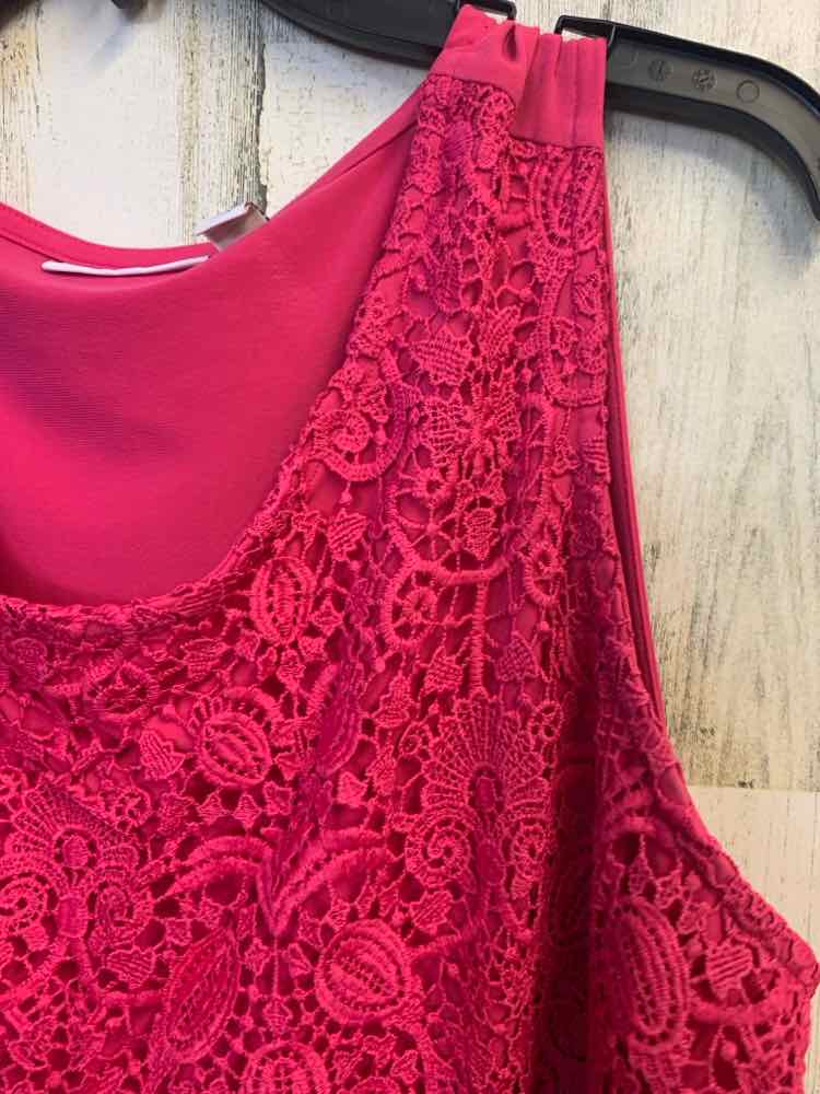 PRE-OWNED SUSAN GRAVER PLUS SIZES Size 2X HOT PINK SLEEVELESS TOP