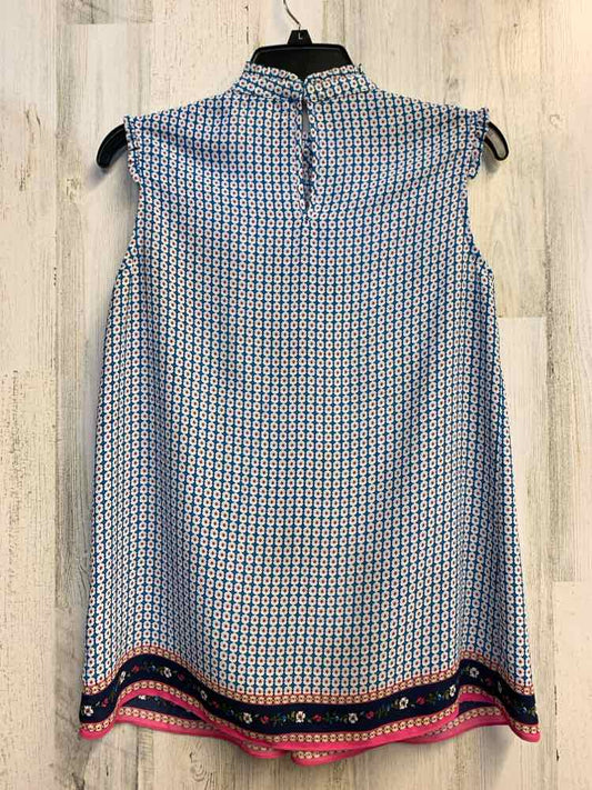 PRE-OWNED MAX STUDIO Tops Size S BLU/RED PATTERN SLEEVELESS TOP