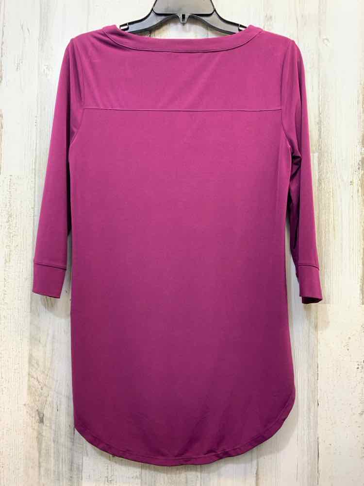 PRE-OWNED ELLEN TRACY Tops Size S Purple Solid 3/4 LENGTH TOP/PURPLE 3/4 LENGTH