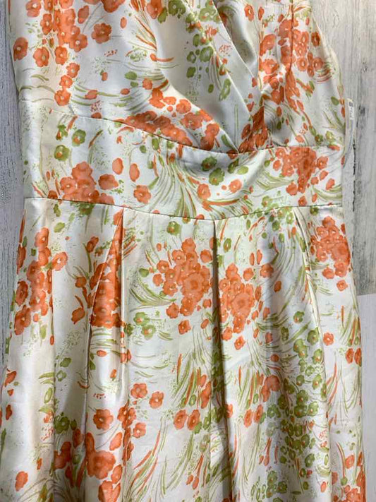 PRE-OWNED TALBOTS Dresses and Skirts Size 6P CRM/ORNG Floral A-LINE Dress/VINTAG