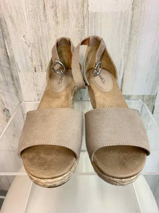 NWT STYLE & CO SHOES Shoe Size 7 Tan Suede WEDGE Shoes