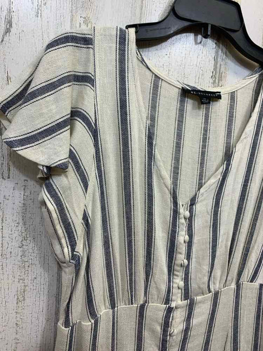 PRE-OWNED JANE & DELANCEY Dresses Size XS CRM/NAVY Stripe/BUTTO UP Dress