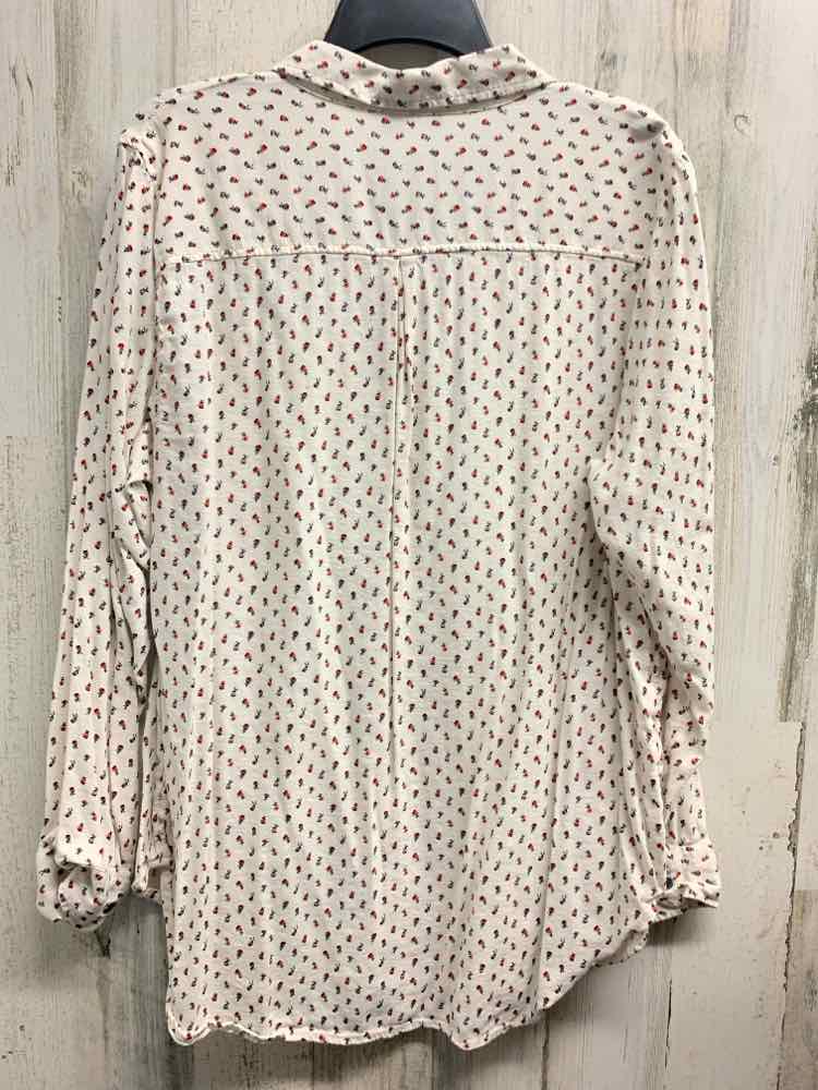 OLD NAVY Tops Size XL CRM/RED/LAV FLOWERS LONG SLEEVES Shirt