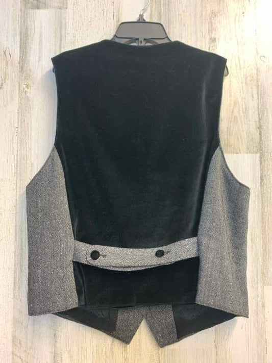 PRE-OWNED LIZSPORT Tops Size 12 BLACK/GRAY Wool RAYON VEST TOP/BLACK/GRAY VEST.
