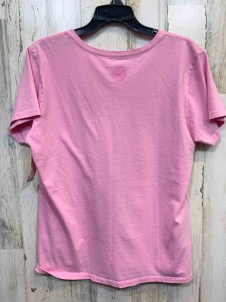 PRE-OWNED LIFE IS GOOD Tops Size L PNK/BLU T-shirt/ANCHOR "SEAS THE DAY"