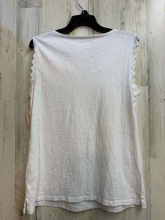 TALBOTS Tops Size M White Eyelet SLEEVELESS TOP