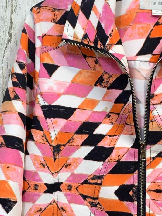 PRE-OWNED ERIN LONDON JACKETS / COATS Size S WHITE/BLACK/PINK/PEACH Jacket/WHITE