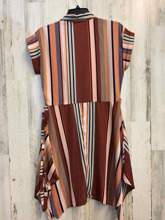 ALMOST FAMOUS Dresses and Skirts Size S RUST/BLU/PEACH/WHT Stripe Dress