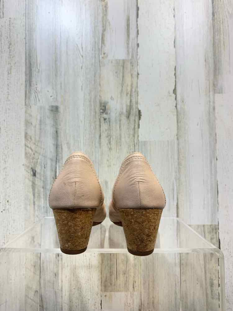 PRE-OWNED Cream Size 12 Shoes/WOMENS CLARK'S: CREAM LOW WEDGE SLIDE ONS