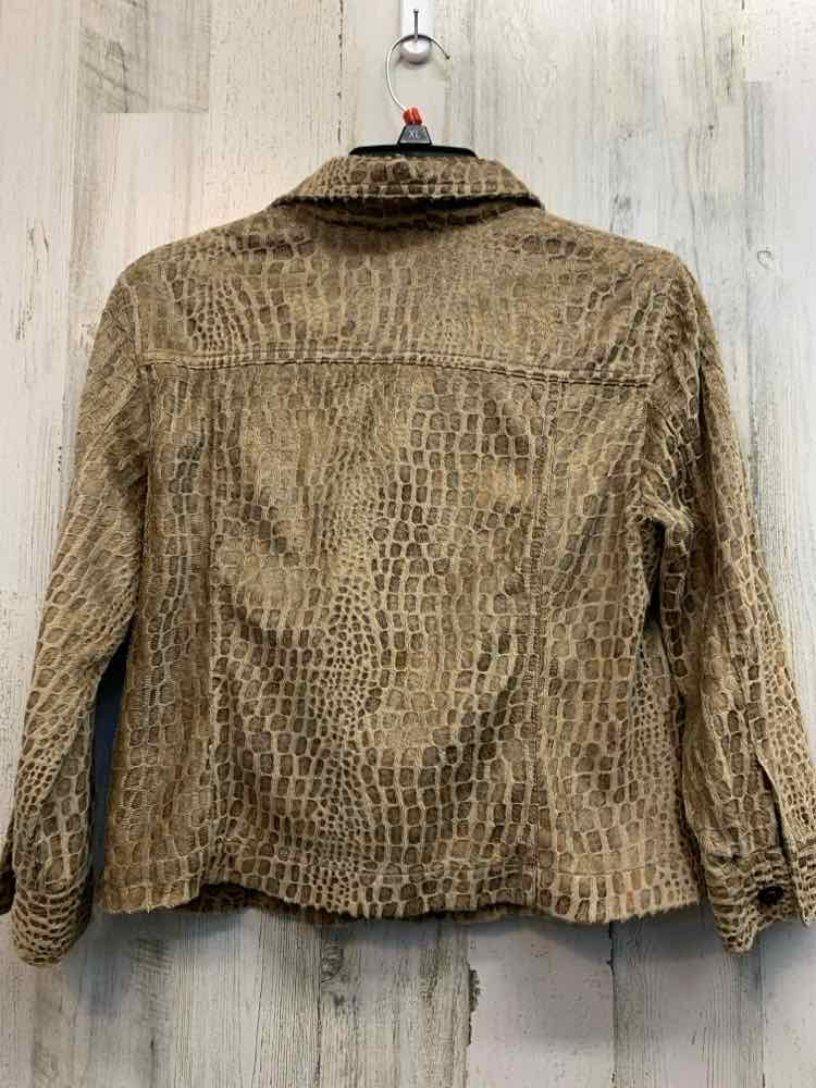 RUBY RD Tops Size 10P Tan MOCK CROC JACKET Jacket