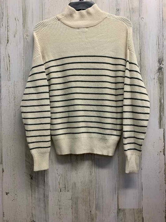 PRE-OWNED MASON & BELLE Tops Size S CREAM/BLACK Stripe LONG SLEEVES Sweater/CREA