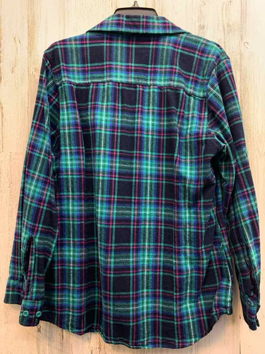STILLWATERSUPPLY CO Tops Size XL NAVY/TEAL Plaid LONG SLEEVES Shirt