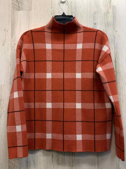 PRE-OWNED JONES NEW YORK Tops Size S PUMPKIN/WHITE/BLACK Plaid TOP TOP/PLAID PUM