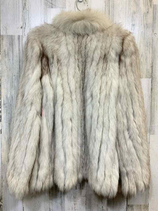 PRE-OWNED SAGA FOX JACKETS / COATS Size L CRM/BRN LONG SLEEVE VINTAGE FOX FUR CO