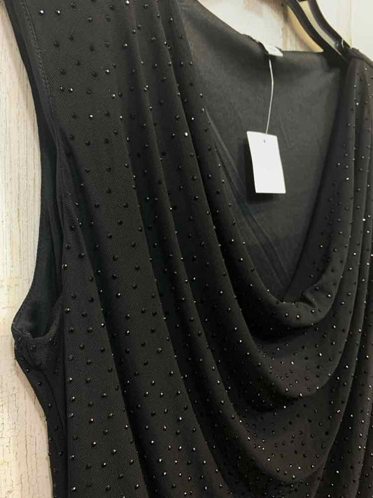 NWT BAR lll Tops Size 0X Black SEQUINED SLEEVELESS Blouse
