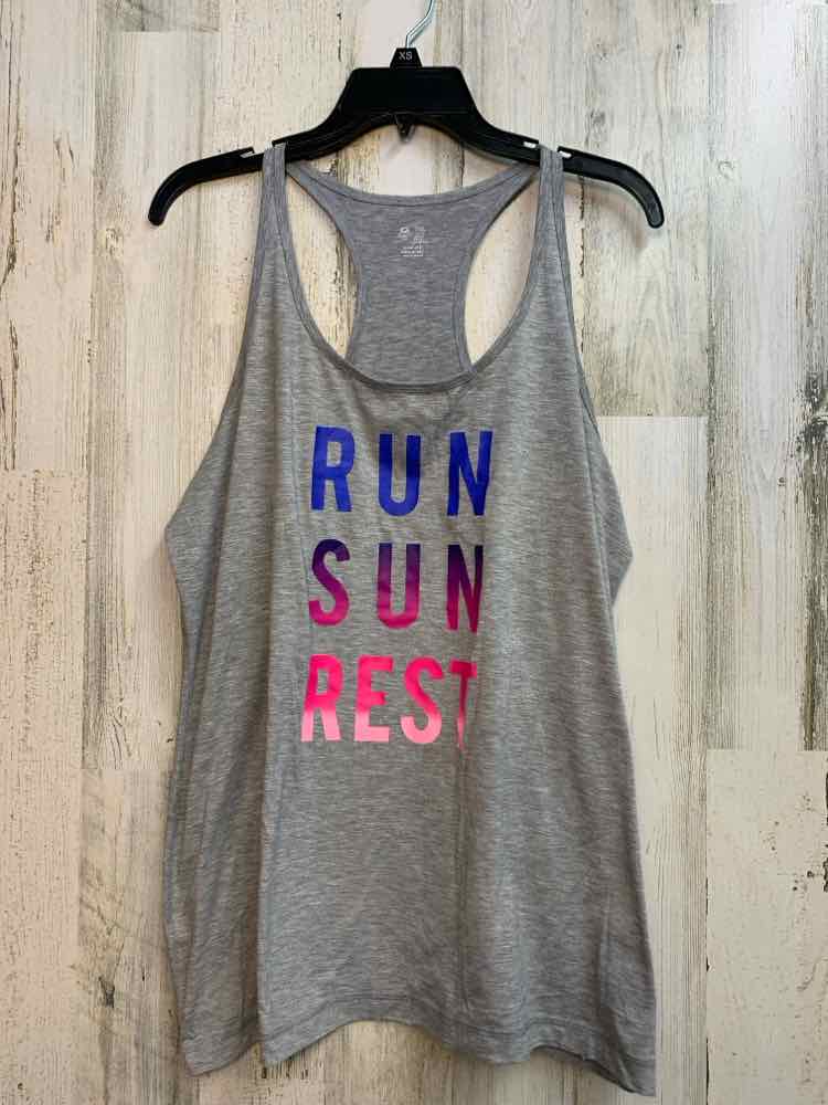 GAPFIT Activewear Size XXL GRAY/HT PINK/BLUE/GOLD RACER BACK TOP