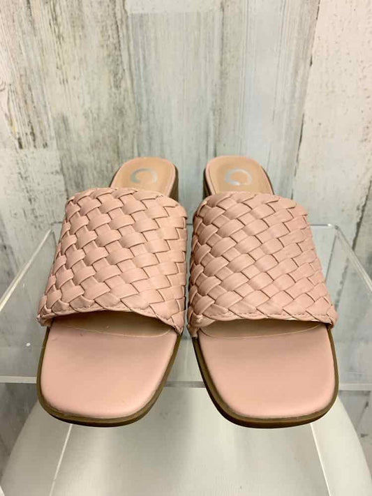 NWT SILVER CIRCLE SHOES Shoe Size 9.5 BLUSH SLIDE Shoes