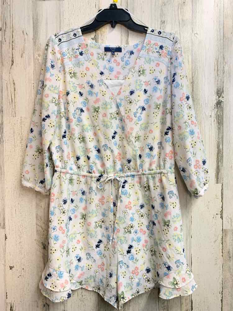 PRE-OWNED Size PL KARRI Dresses and Skirts White Floral SHORT SLEEVES Jumper