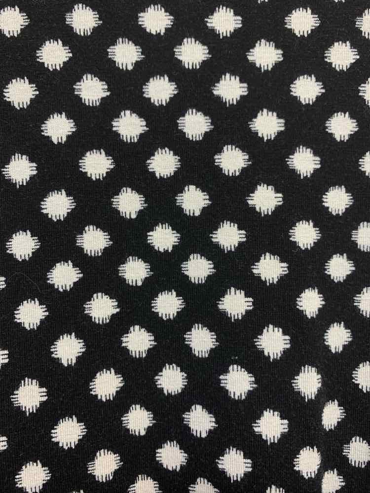 PRE-OWNED CHICO'S Size 1 Tops BLK/WHT Polka Dot LONG SLEEVES Blouse