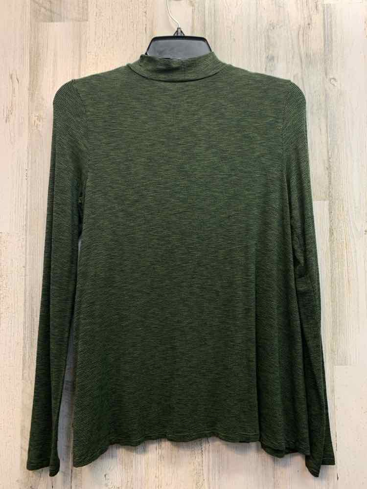 AMERICAN EAGLE Tops Size S OLIVE/BLK STRIPES LONG SLEEVES TOP