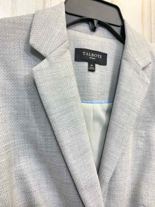 PRE-OWNED TALBOTS JACKETS / COATS Size 8P LIGHT GRAY BLAZER Blazer/LIGHT GRAY BL