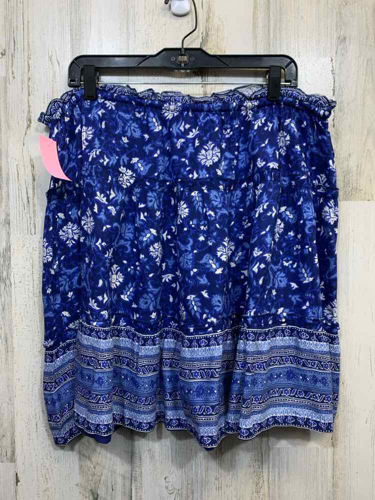 PRE-OWNED CHARLIE PAIGE XL BOTTOMS WHT/BLUE Floral Full