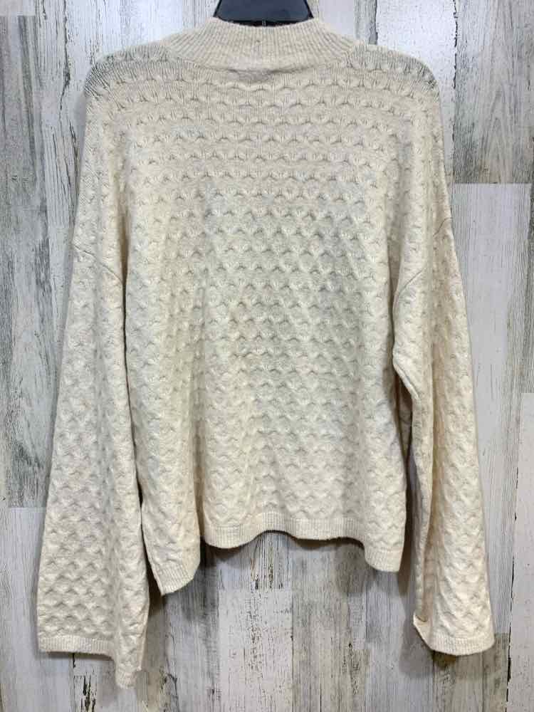 NWT ON 34TH Size XL Tops Cream HONEYCOMB LONG SLEEVE/MOCK NECK SWEATER