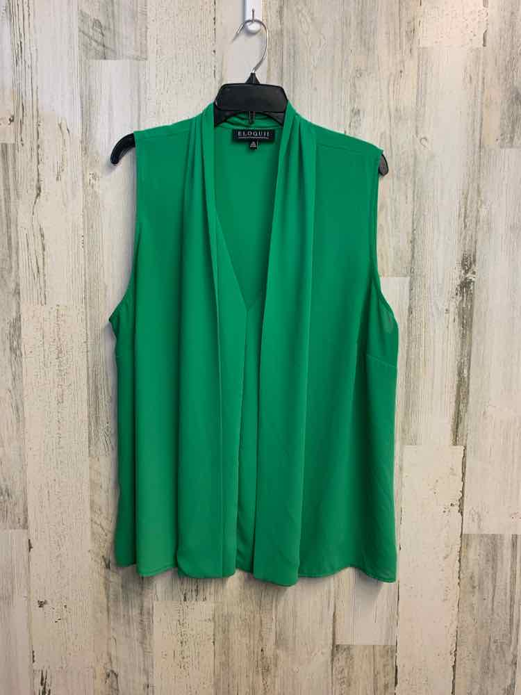 ELOQUII PLUS SIZES Size 20 Green SLEEVELESS TOP