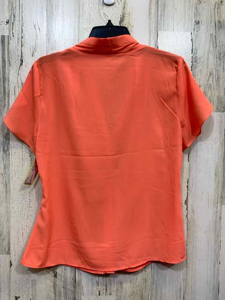 PRE-OWNED CALVIN KLIEN Tops Size M Orange SHORT SLEEVES Blouse