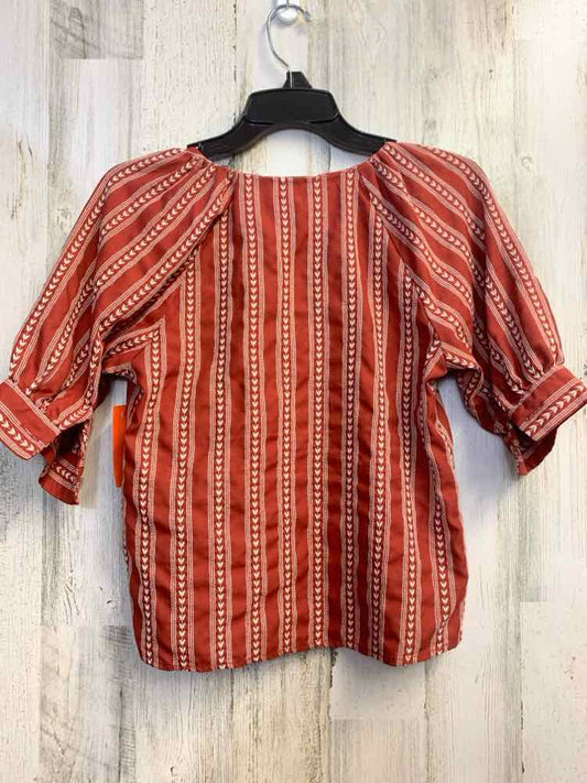 HARPER Tops Size XS RUST/WHT Stripe SHORT SLEEVES TOP