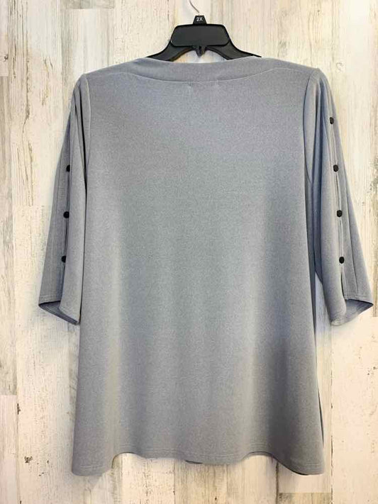 SYMPLI Tops Size 14 Gray 3/4 LENGTH TOP