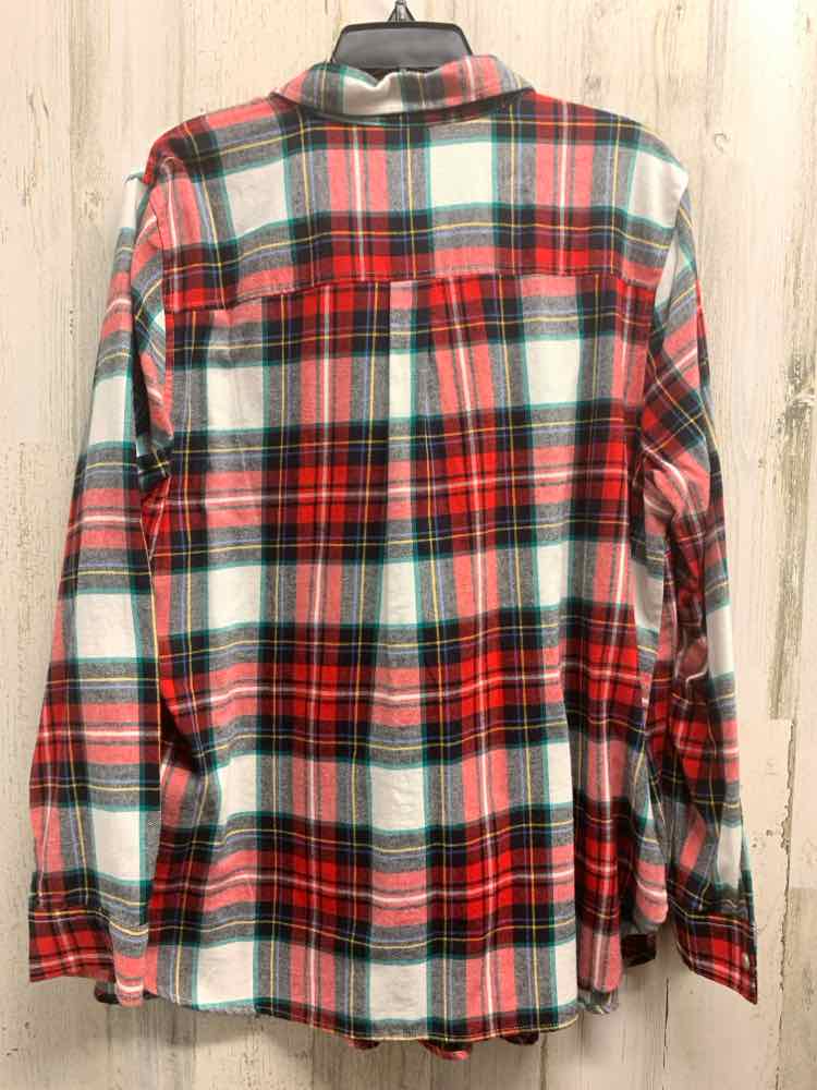 OLD NAVY Tops Size XL RED/WHT/BLK/GRN Plaid LONG SLEEVES Shirt