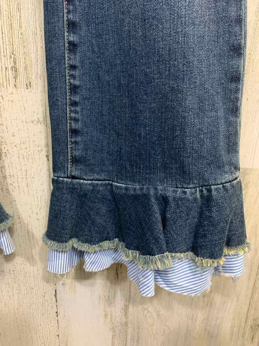 NWT Size 16W WILLIAM RAST/DECORATIVE RUFFLE ANKLE HEM SKINNY CROPPED FLARE PANT
