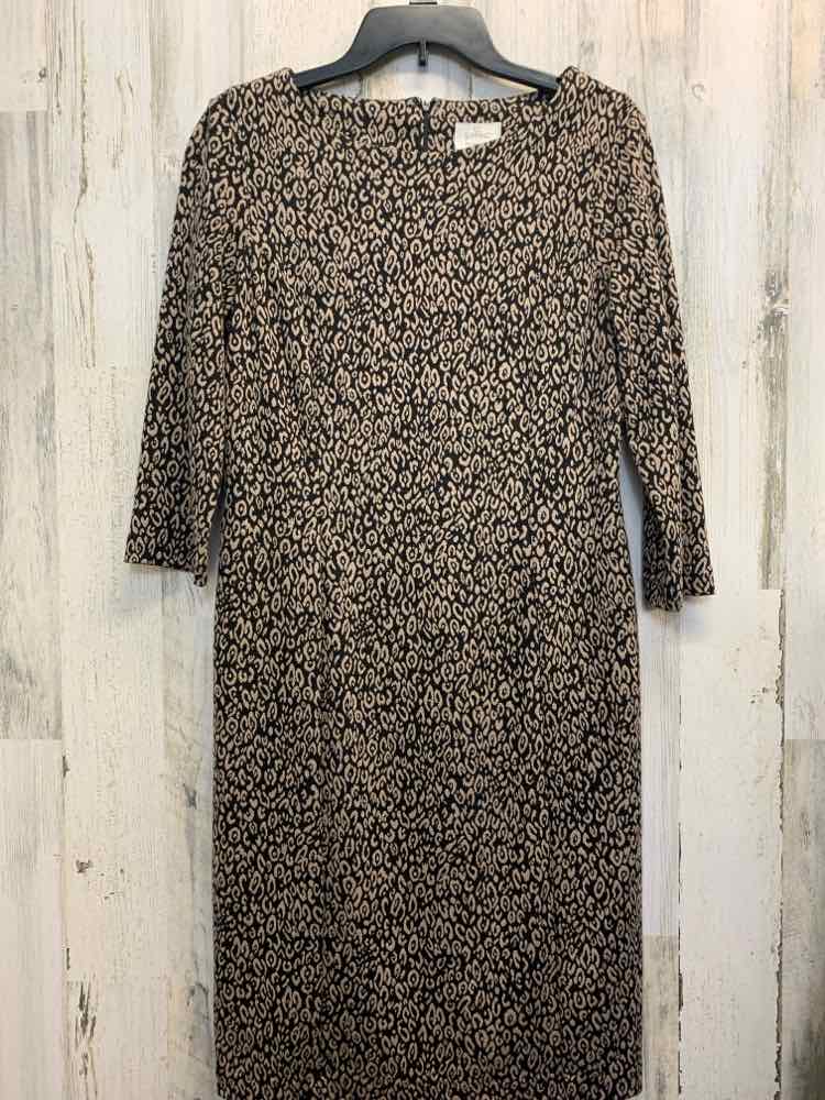 NWT CHICOS Dresses and Skirts Size 0.5 TAN/BLK LEOPARD LONG SLEEVES Dress