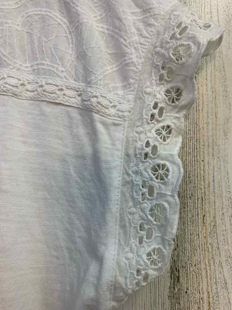 TALBOTS Tops Size M White Eyelet SHORT SLEEVES TOP
