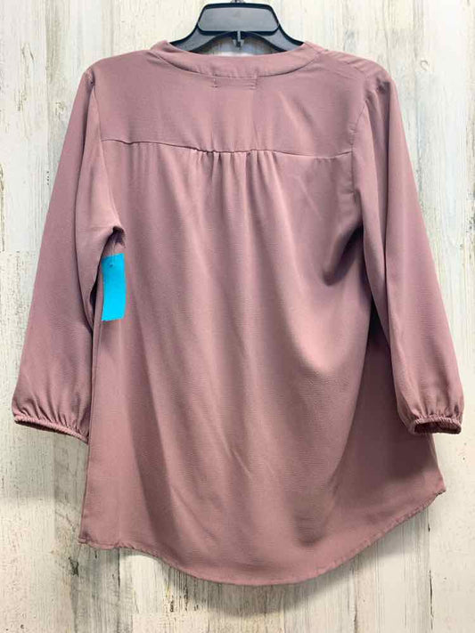 PRE-OWNED JON & ANNA Tops Size L MAUVE Solid LONG SLEEVES TOP/MAUVE LONG SLEEVE