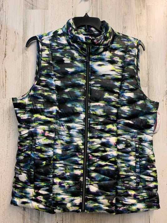 PRE-OWNED TANGERINE JACKETS / COATS Size XXL BLK/WHT/GRN SLEEVELESS/ZIP UP PUFFE