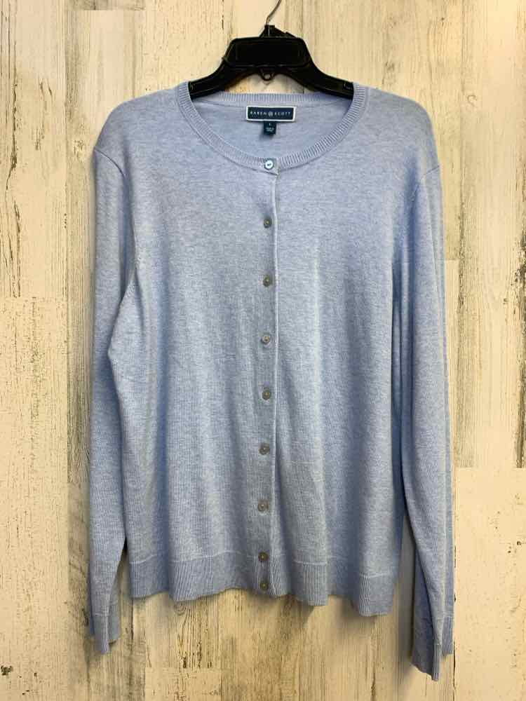 PRE-OWNED KAREN SCOTT Tops Size L LIGHT BLUE LONG SLEEVES TOP