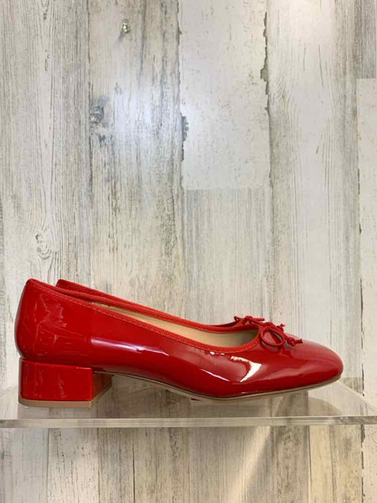 NWT A NEW DAY SHOES Shoe Size 7.5 Red PATENT LEATHER Solid BALLET HEEL Shoes/RED