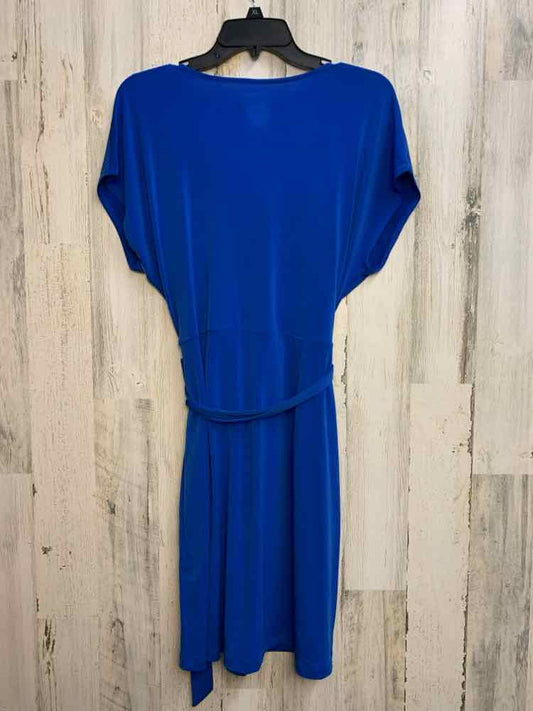 PRE-OWNED NINE WEST Dresses and Skirts Size L Royal Blue SHORT SLEEVES Dress/V-N