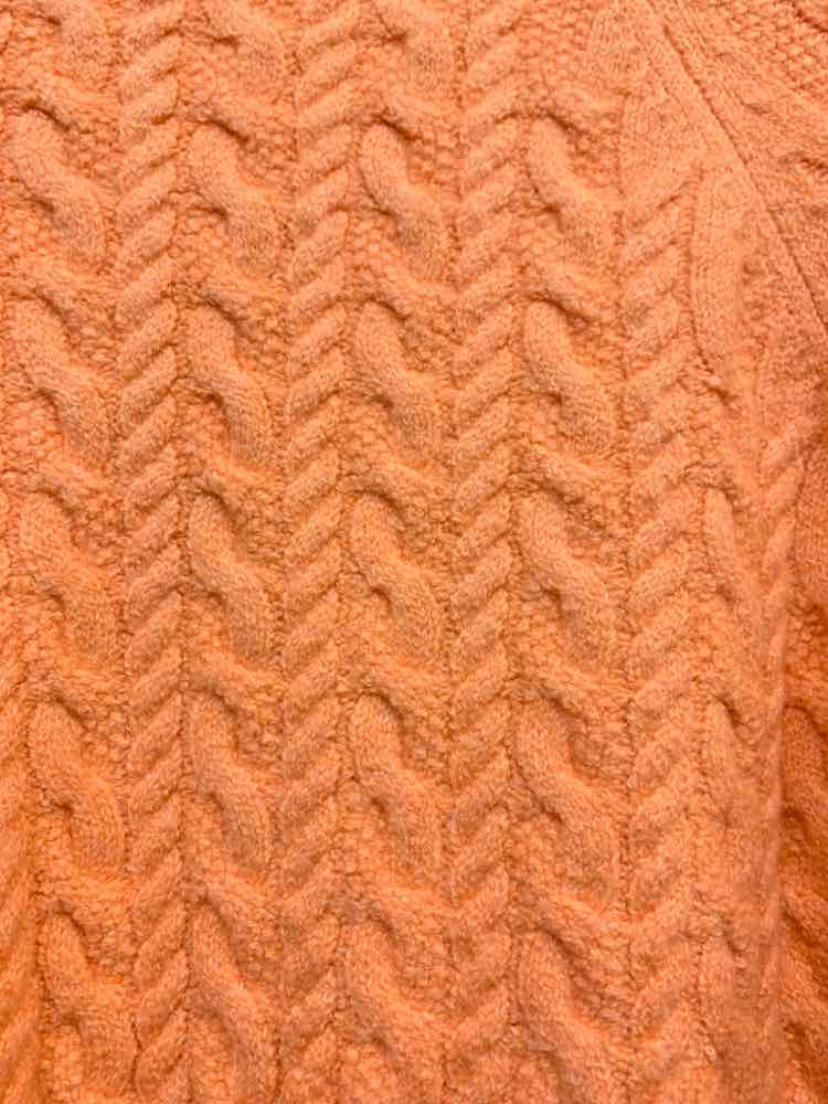 NWT ON 34TH Size L Tops ORANGE CABLE KNIT LONG SLEEVE CREW NECKLINE SWEATER